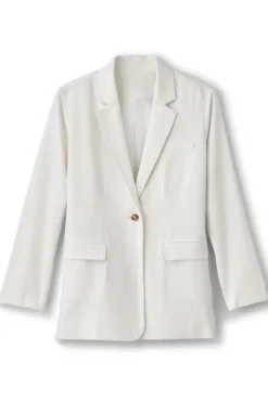 Soft Surroundings Toppers|Dresses|Portofino Linen Blend Boyfriend Blazer Lime