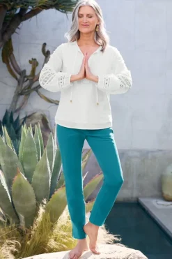 Soft Surroundings Tops|Prospera Lace Trim Top IvoryPearl