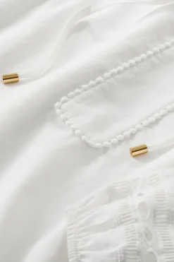 Soft Surroundings Tops|Prospera Lace Trim Top IvoryPearl