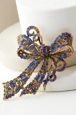 Soft Surroundings Jewelry|Put A Bow On It Brooch Blue