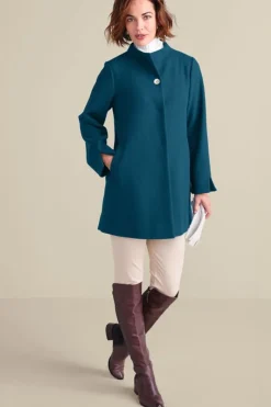 Soft Surroundings Jackets & Coats|Rachel Swing Coat SailorBlue