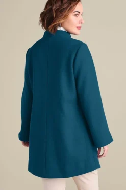 Soft Surroundings Jackets & Coats|Rachel Swing Coat SailorBlue