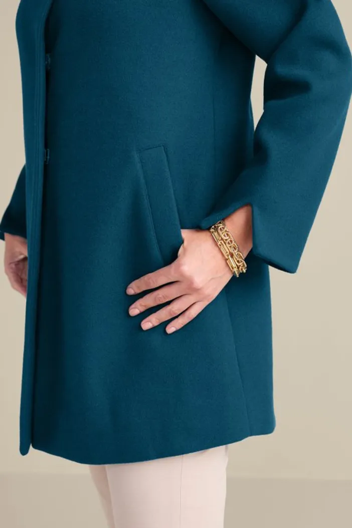 Soft Surroundings Jackets & Coats|Rachel Swing Coat SailorBlue