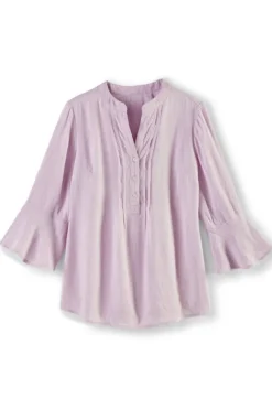 Soft Surroundings Tops|Raisa Linen Blend Top BlueBell