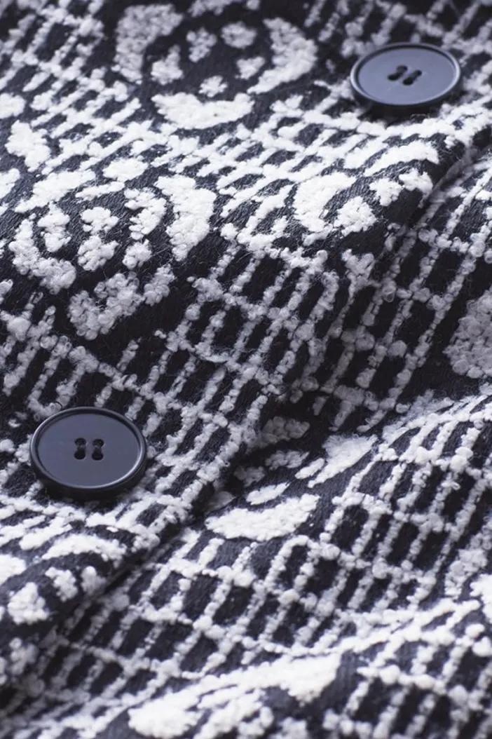 Soft Surroundings Jackets & Coats|Rami Jacquard Coat Black/White