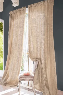 Soft Surroundings Bedding Collections|Window Coverings|Raw Silk Woven Drapery Panel Natural
