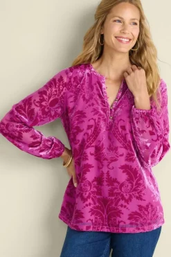 Soft Surroundings Tops|Reesha Velvet Top Sangria