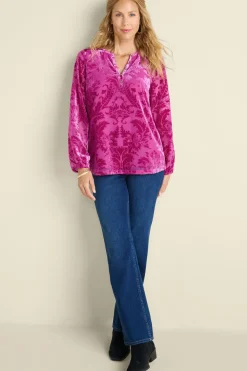 Soft Surroundings Tops|Reesha Velvet Top Sangria