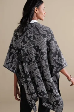 Soft Surroundings Scarves & Wraps|Rian Jacquard Ruana NeutralFloral