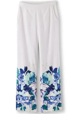 Soft Surroundings Pants|Ronna Linen Blend Wide Leg Pants WatercolorFloral