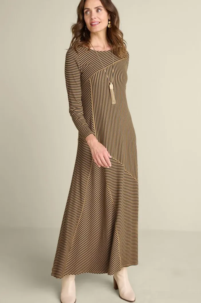 Soft Surroundings Dresses|Ryley Dress Brown/BlackStripe