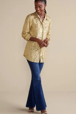 Soft Surroundings Tops|Sancerre Sequin Shirt