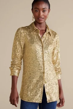 Soft Surroundings Tops|Sancerre Sequin Shirt