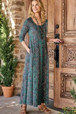 Soft Surroundings Dresses|Santiago 3/4 Sleeve Dress