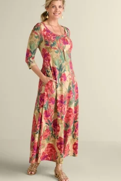 Soft Surroundings Dresses|Santiago 3/4 Sleeve Dress