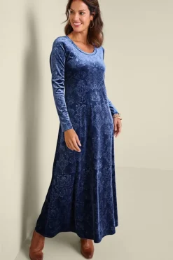 Soft Surroundings Dresses|Santiago Embossed Velvet Dress