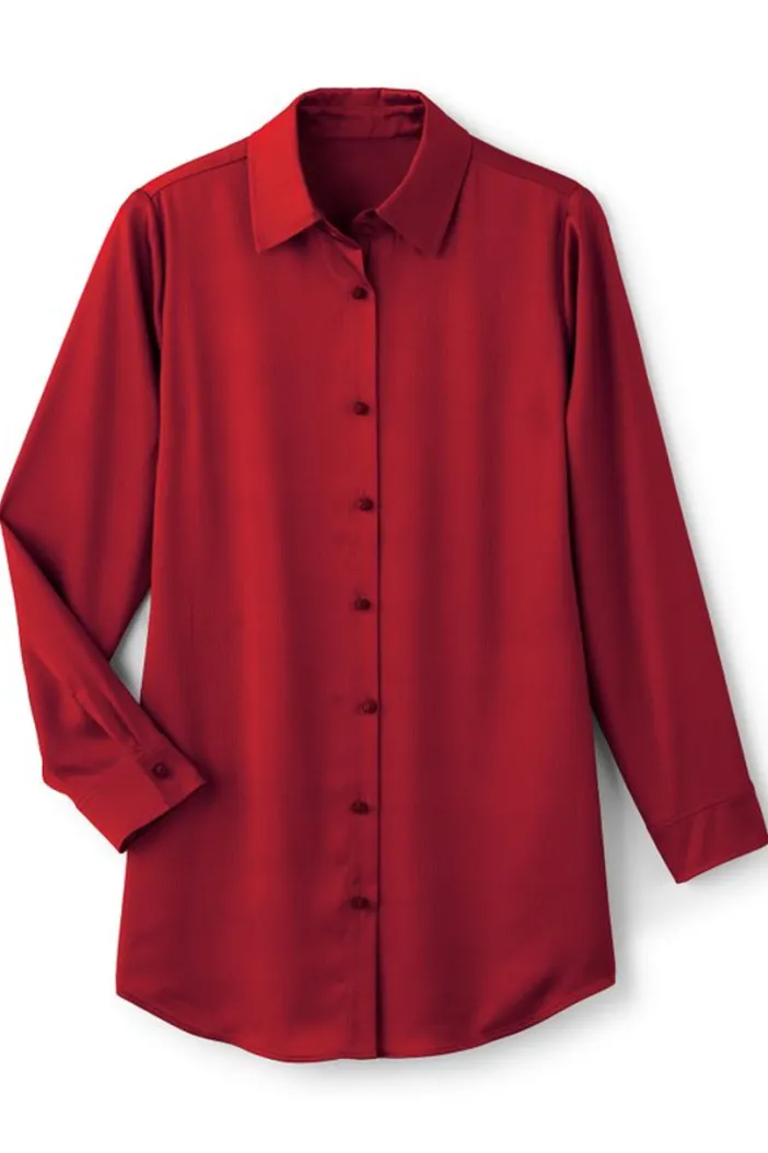Soft Surroundings Tops|Satin Boyfriend Shirt