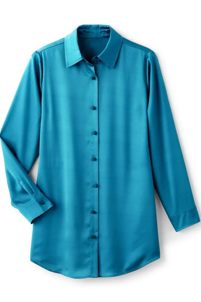 Soft Surroundings Tops|Satin Boyfriend Shirt