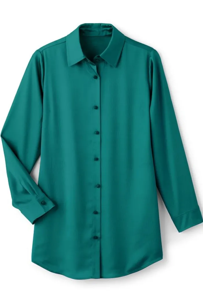Soft Surroundings Tops|Satin Boyfriend Shirt