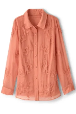 Soft Surroundings Tops|Savannah Embellished Tunic BurntCoral