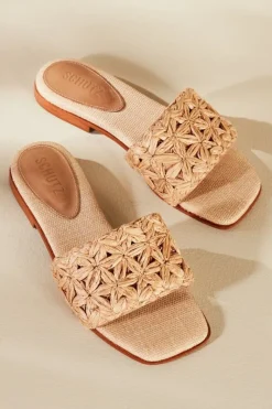Soft Surroundings Shoes|Schutz Ayla Raffia Slides Perola