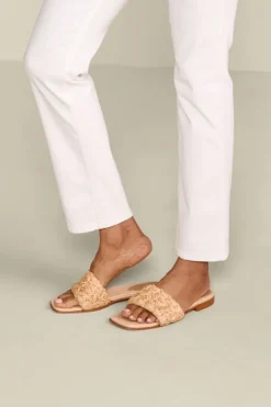 Soft Surroundings Shoes|Schutz Ayla Raffia Slides Perola