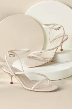 Soft Surroundings Shoes|Schutz Helene Kitten Heel Sandal Pearl