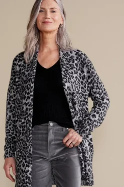 Soft Surroundings Tops|Sweaters & Cardigans|Sibyl Cashmere Printed Cardigan Leopard
