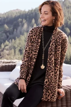 Soft Surroundings Tops|Sweaters & Cardigans|Sibyl Cashmere Printed Cardigan Leopard