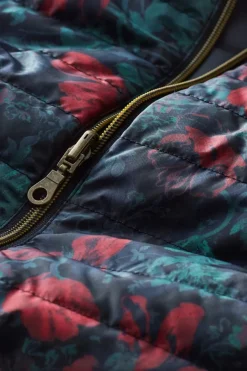 Soft Surroundings Jackets & Coats|Sienna Reversible Puffer Vest WildflowerAntiqueBlack
