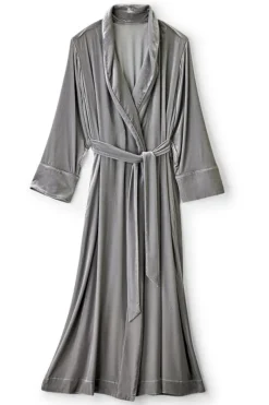 Soft Surroundings Sleepwear & Lounge|Silk Velvet Robe PlatinumGrey