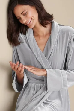 Soft Surroundings Sleepwear & Lounge|Silk Velvet Robe PlatinumGrey