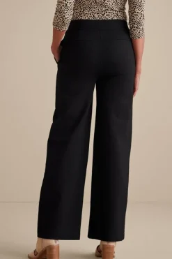 Soft Surroundings Pants|Soft Essential Ponte Wide Leg Pants Black