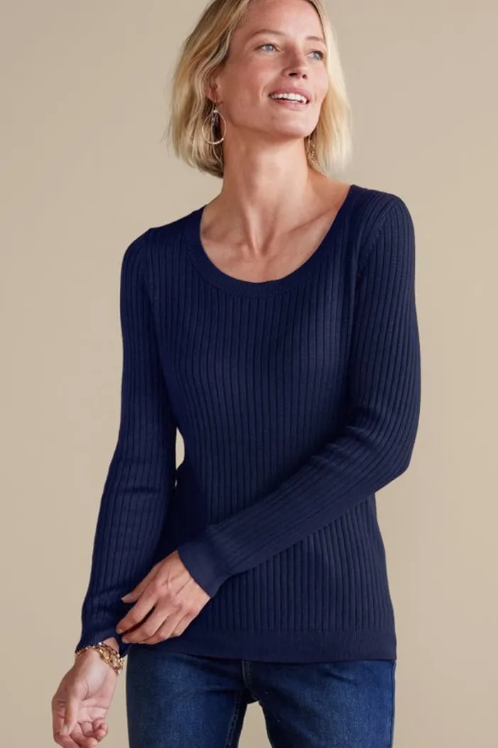 Soft Surroundings Tops|Sweaters & Cardigans|Soft Essential Ribbed Pullover Sweater