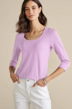 Soft Surroundings Tops|Soft Essential Supima 3/4 Sleeve Tee