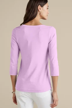 Soft Surroundings Tops|Soft Essential Supima 3/4 Sleeve Tee