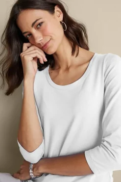 Soft Surroundings Tops|Soft Essential Supima 3/4 Sleeve Tee