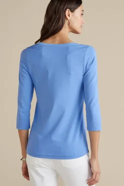 Soft Surroundings Tops|Soft Essential Supima 3/4 Sleeve Tee I