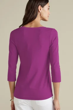 Soft Surroundings Tops|Soft Essential Supima 3/4 Sleeve Tee I