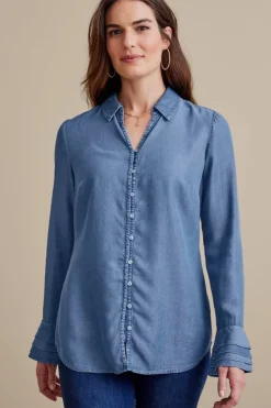Soft Surroundings Tops|Sonnet Tencel™ Shirt Chambray
