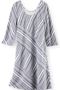 Soft Surroundings Dresses|Sonya Linen Dress White/Blue