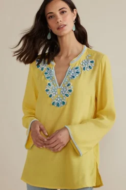 Soft Surroundings Tops|Soraya Embellished Tunic Sunstruck