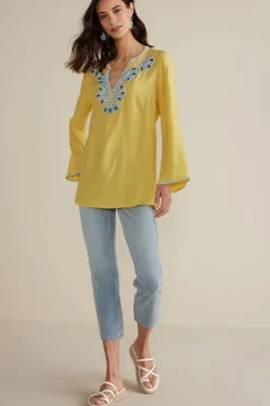 Soft Surroundings Tops|Soraya Embellished Tunic Sunstruck