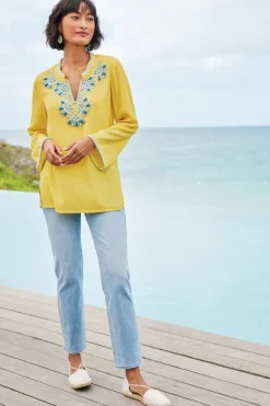 Soft Surroundings Tops|Soraya Embellished Tunic Sunstruck