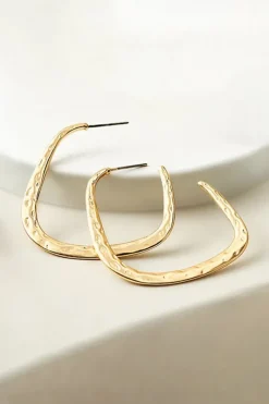 Soft Surroundings Jewelry|Earrings|Soreli Hammered Hoop Earrings Gold