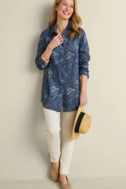 Soft Surroundings Tops|Stretch Faux Suede Boyfriend Tunic Shirt AviaryClimbingGarden