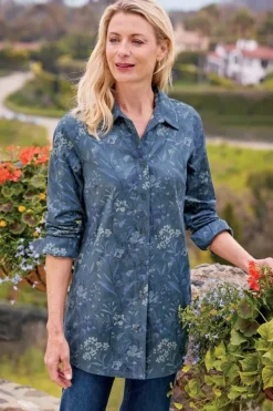 Soft Surroundings Tops|Stretch Faux Suede Boyfriend Tunic Shirt AviaryClimbingGarden