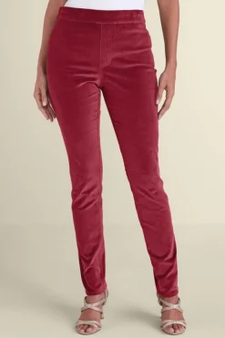 Soft Surroundings Pants|Sutton Velveteen Pull-On Slim Leg Pants
