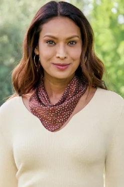 Soft Surroundings Scarves & Wraps|Sylvia Silk Square Scarf RustMulti