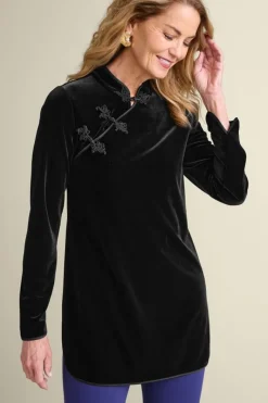 Soft Surroundings Tops|Tai Velvet Tunic Black
